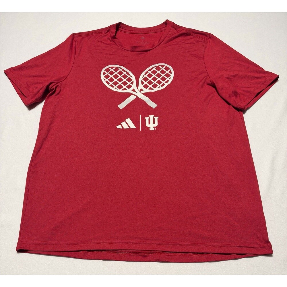 Indiana Hoosiers Tennis Nike Short Sleeve Shirt Red Men’s Large IU *READ HOLE*